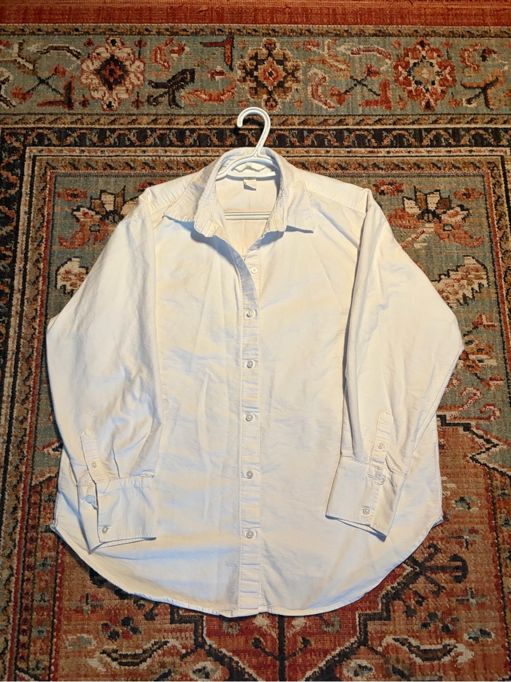H&M White Casual Button-Down Shirt